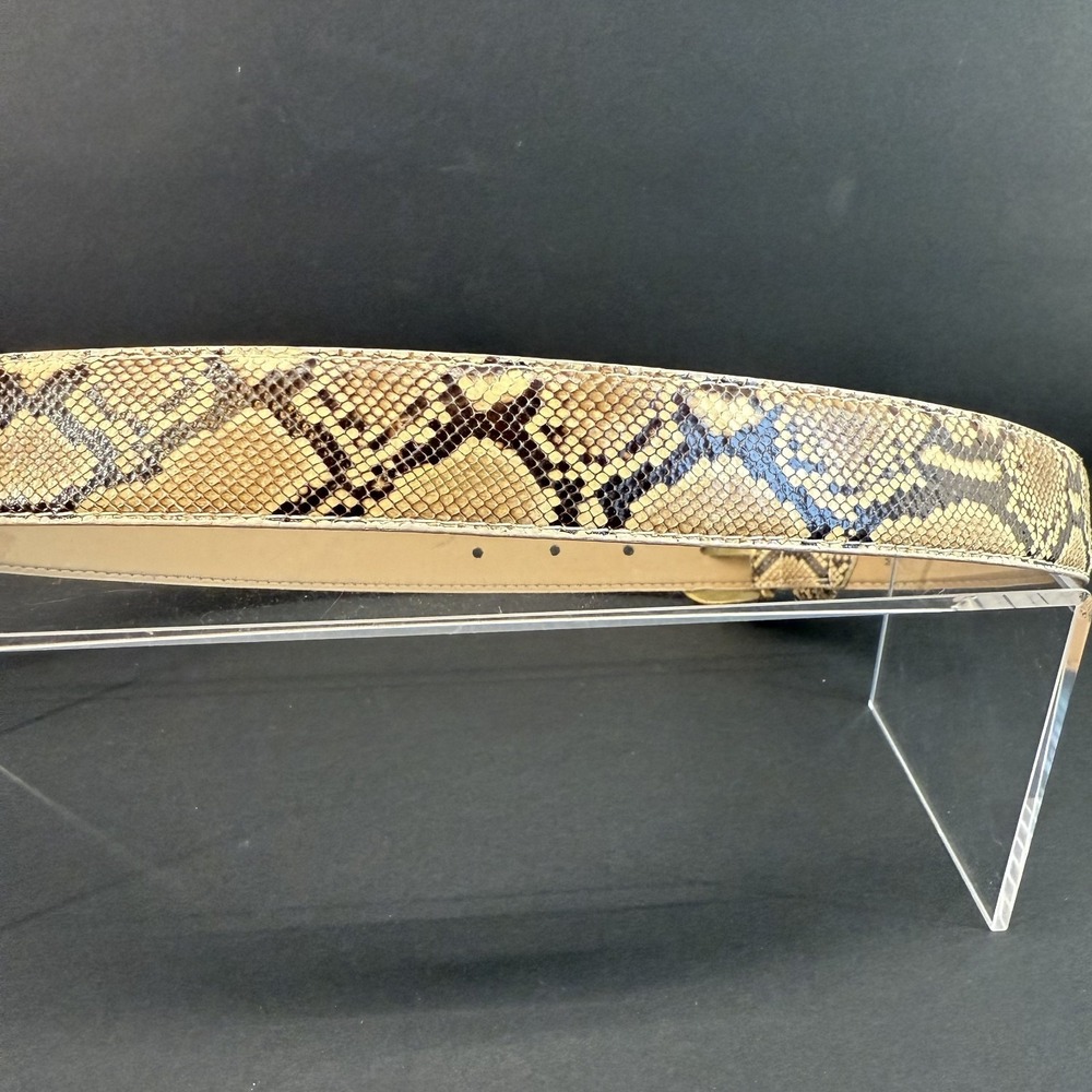 Vintage Genuine Python Belt Solid Brass Buckle Re… - image 5